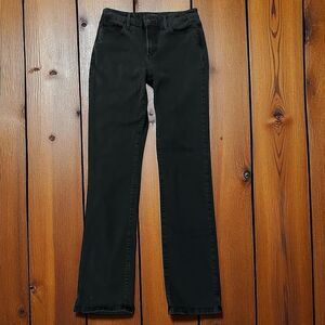 NYDJ Marilyn Straight Leg Jeans Womens Size 8 Black Stretch Denim Classic